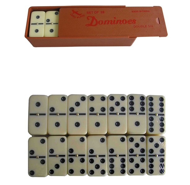 Double 6 Dominoes in plastic case