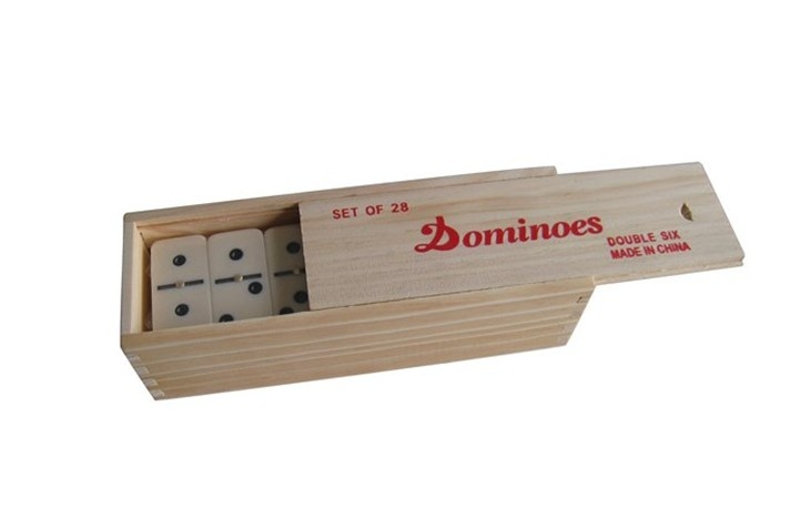Double 6 Dominoes In wooden box